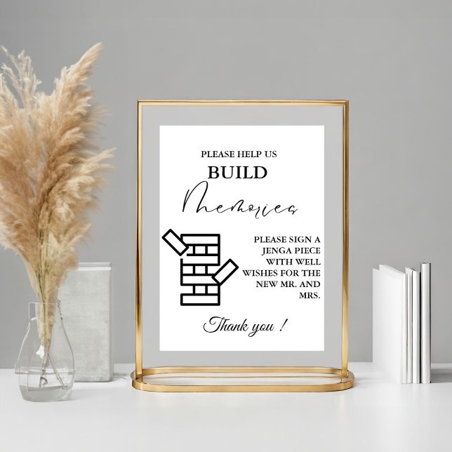 Modern Minimal Wedding Jenga Game Guestbook Sign (Creator Uploaded)
