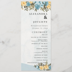 Modern Minimal Wedding Program Order Of Events