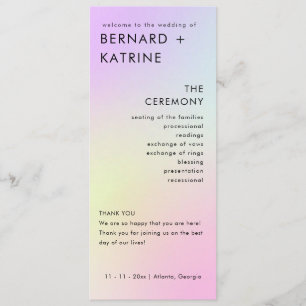 Modern Minimal Wedding Program Order Of Events