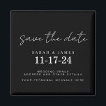 Modern Minimal Wedding Save the Date Magnet<br><div class="desc">A simple modern save the date card. Personalize this minimalist black and white design to have your personal details and message.</div>