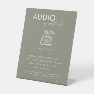 Modern Minimal Wedding Telephone Audio Guestbook Pedestal Sign