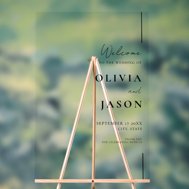 Modern Minimal Wedding Welcome Acrylic Sign (Neutral)