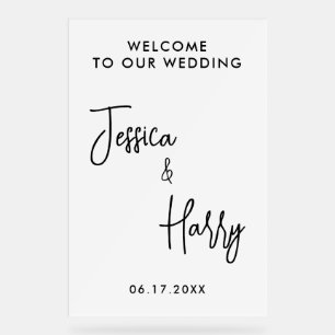 Modern Minimal Wedding Welcome Acrylic Sign