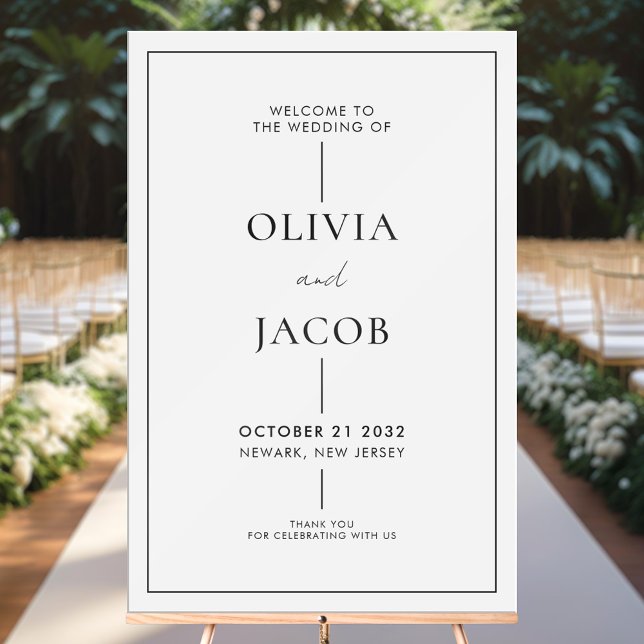 Modern Minimal Wedding Welcome Acrylic Sign (Creator Uploaded)