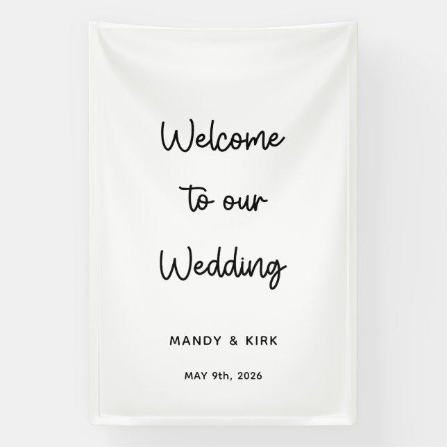 Modern Minimal Wedding Welcome Banner  (Vertical)