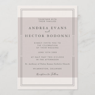 Modern Minimal Weeding Invitation Taupe