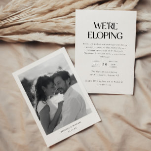 Modern Minimal "We're Eloping" Wedding Reception Invitation