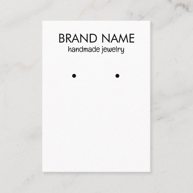 Modern Minimal White Earring Display Card (Front)