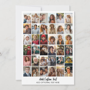 Modern Minimal White Party Pictures - 36 Photo Holiday Card