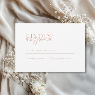 Modern, Minimal, White, QR Code Wedding RSVP Enclosure Card