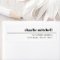 Modern minimal white return address