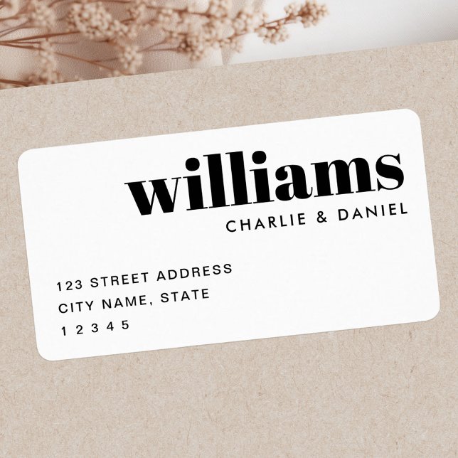 Modern minimal white return address label (Modern minimal white return address label)