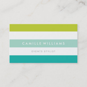MODERN MINIMAL wide stripe pattern bright colourfu Business Card