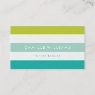 MODERN MINIMAL wide stripe pattern bright colourfu Business Card