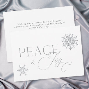 Modern Minimal Winter Peace Joy Holiday Card