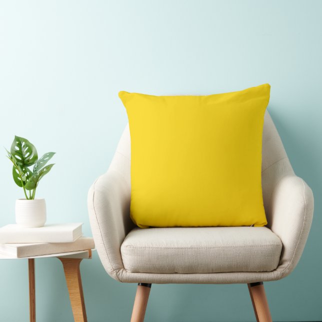 Modern Minimal Yellow Solid Colour  Throw Pillow (Chair)