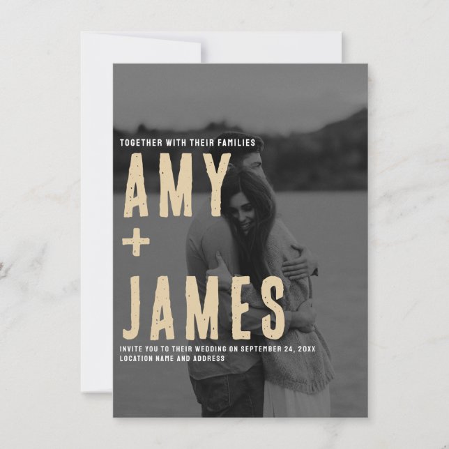 Modern Minimal your Photo and QR Code wedding Invitation (Front)