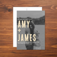 Modern Minimal your Photo and QR Code wedding