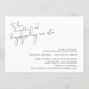 Modern Minimalism Casual Script Rehearsal Dinner Invitation