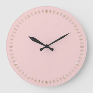 Modern Minimalism Pink Rose Blush Abstract Large Clock