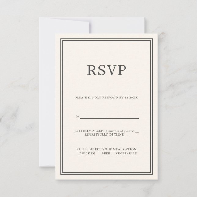 Modern Minimalism RSVP Response Card (Front)