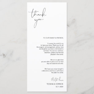 Modern Minimalism Script Place Setting Thank You Program