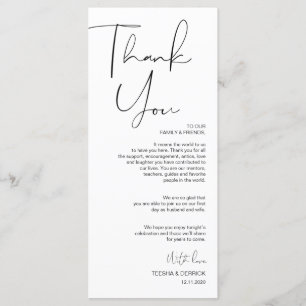 Modern Minimalism Script Place Setting Thank You Program