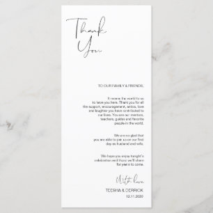Modern Minimalism Script Place Setting Thank You Program
