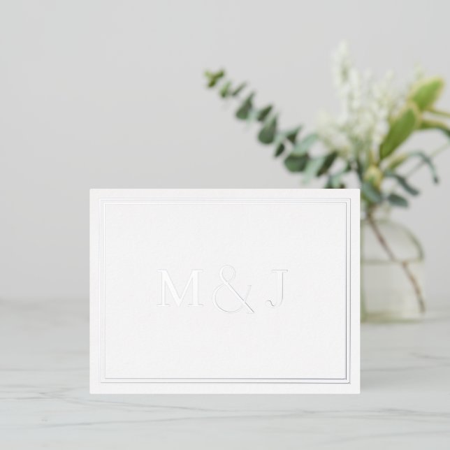 Modern Minimalism Wedding Detaisl Foil Invitation Postcard (Standing Front)