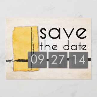 Modern Minimalism Yellow Grey Save the Date