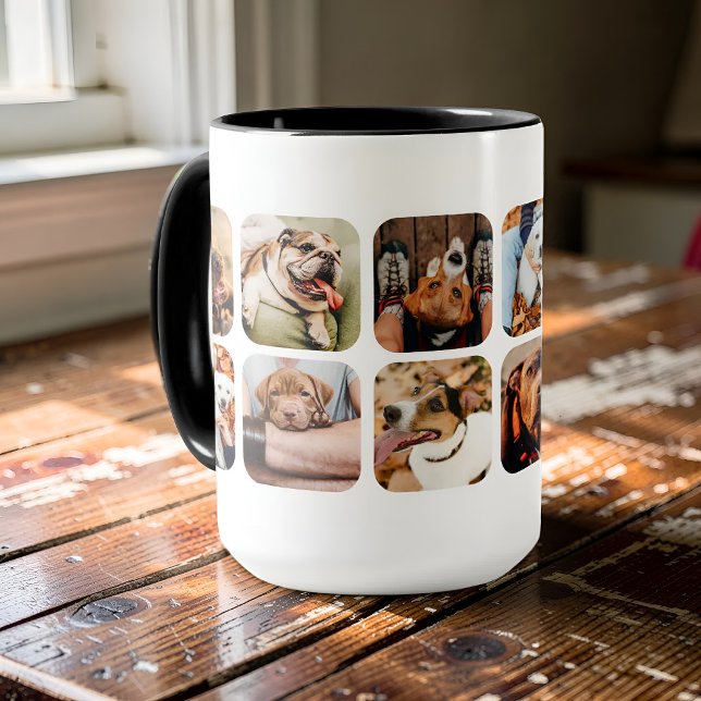 Modern Minimalist 12 Photo App Grid Collage Mug (Creator Uploaded)