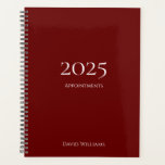 Modern Minimalist 2024 Red Appointment  Planner<br><div class="desc">2024 Modern Red and White Appointment Planner with a simple design. With minimalist white typography lettering,  you can add your own information. A  professional organizer to keep you on track.</div>