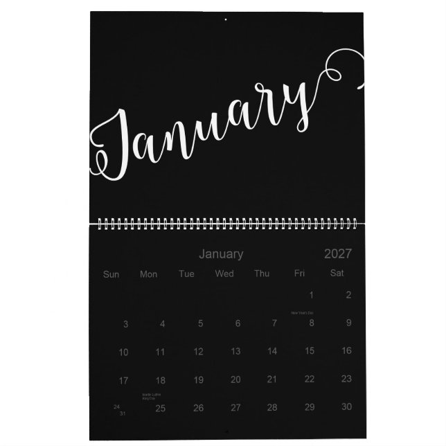 Modern, Minimalist, 2025 Calendar (Jan 2027)
