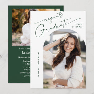 Modern Minimalist 2 PHOTO Graduation Party Invitation