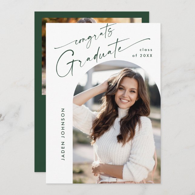 Modern Minimalist 2 PHOTO Graduation Party Invitation (Front/Back)