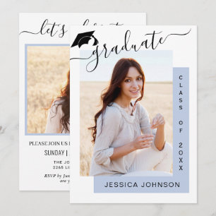 Modern Minimalist 2 PHOTO Graduation Party  Invitation