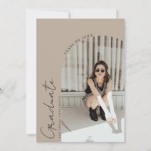 Modern Minimalist 2 Photo Graduation Party Invitation