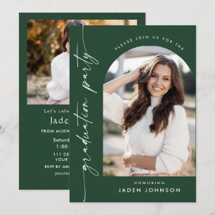 Modern Minimalist 2 PHOTO Graduation Party Invitation