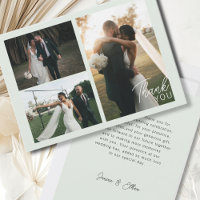 Modern Minimalist 3 Photos Wedding Thank you