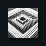 Modern Minimalist 3D Nested Squares Art - Abstract Canvas Print<br><div class="desc">A powerful minimalist digital artwork featuring a series of concentric, nested 3D squares that create a deep pyramid-like relief effect. The design utilizes a stark monochromatic palette with alternating black and white layers, emphasizing sharp geometric precision and architectural depth. This bold piece is perfect for contemporary tech hubs, modern minimalist...</div>