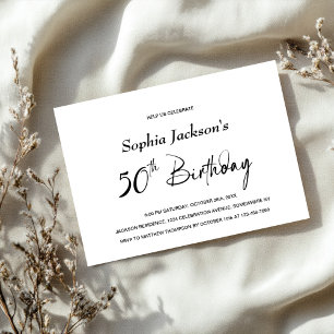 Modern Minimalist 50th Birthday Party Invitation