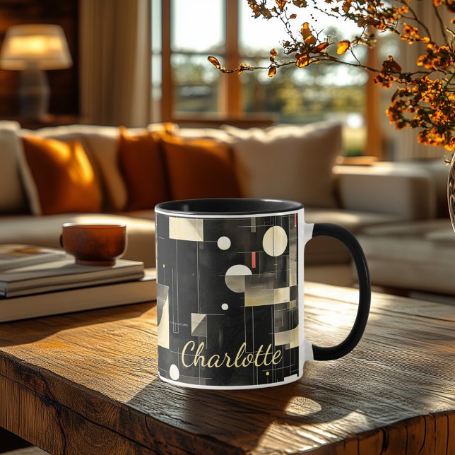 Modern Minimalist - Abstract Black & Cream Custom Mug (Creator Uploaded)