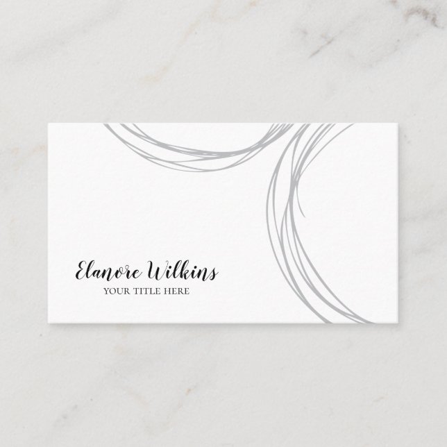 Modern Minimalist Abstract Black Grey & White Business Card (Front)