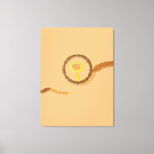 Modern Minimalist Abstract Bronze & Peach Art Canvas Print (Front)