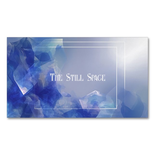 Modern Minimalist Abstract Crystal Ice Magnetic Business Card (Front)