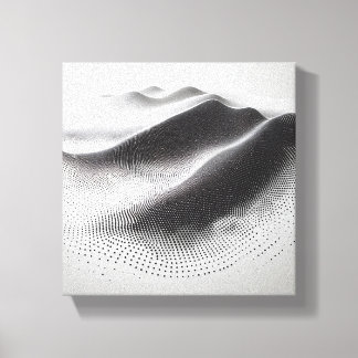 Modern Minimalist Abstract Dotted Landscape - 3D  Canvas Print