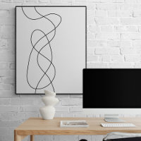 Modern Minimalist Abstract Line Art Drawing