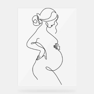 Modern Minimalist Abstract Line Art Drawing Poster
