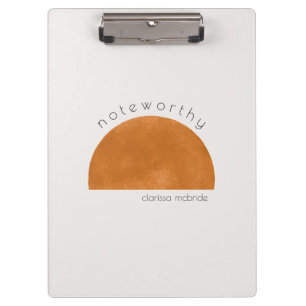Modern Minimalist Abstract Sun Personalized Clipboard