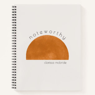 Modern Minimalist Abstract Sun Personalized Notebook